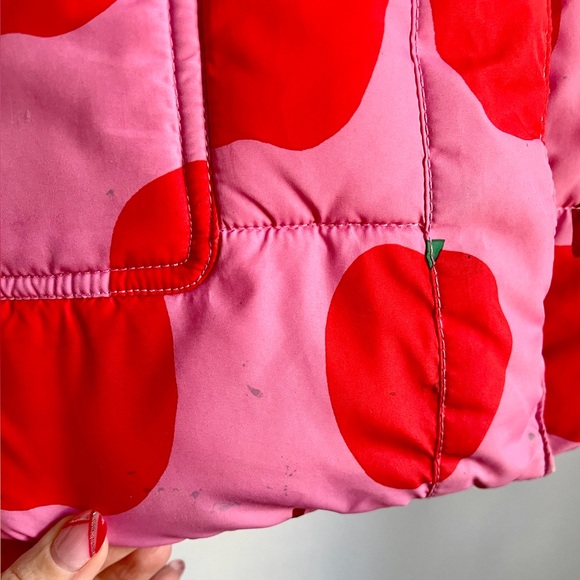 Size 4-5Y Boden Girl’s Apple Print Parka Coat - Picture 6 of 9